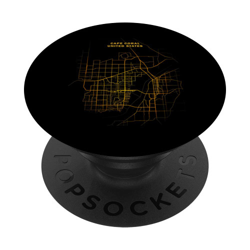 city map street travel souvenir tourist Cape Coral Florida PopSockets Swappable PopGrip