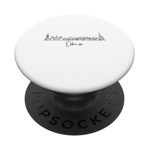 city skyline travel souvenir tourist Odense City Denmark PopSockets Swappable PopGrip