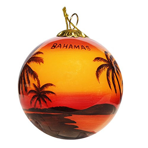 Art Studio Company Hand Painted Glass Christmas Ornament - Sunset Palms Bahamas Art Studio Company Hand Painted Glass Christmas Ornament - Sunset Palms Bahamas