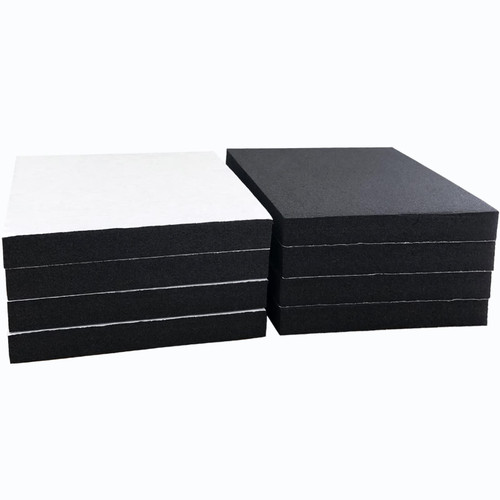 8 Pcs Black Adhesive Foam Padding, Closed Cell Foam Sheet 1/2" Thick 6 Inch X 6 Inch Neoprene Rubber Pad Self Stick Anti-Slip Adhesive Anti Vibration Foam Pad (6inX 6inX 1/2in, 8)