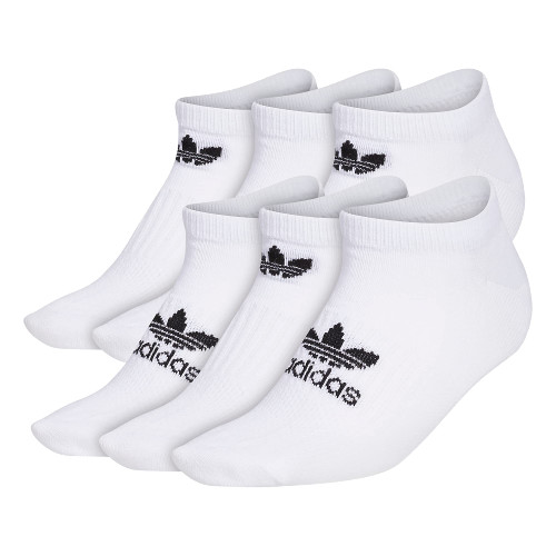 adidas Originals Women's Trefoil Superlite No Show Socks (6-Pair), White/Black/Ss, Medium