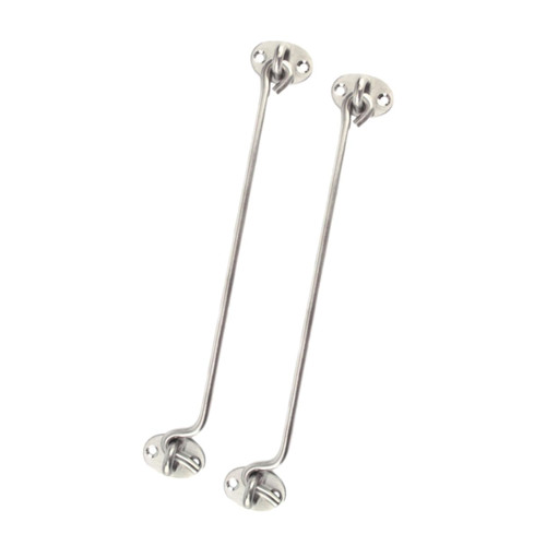 LIGHTAOTAO 2Pcs Stainless Steel s Hooks Window Hook Safety Door Brass Hooks for Hanging Cabin Hook with Screws Screen Window Brass Cabin Door Hook Stoppers barn Door Cabin Safety Plug