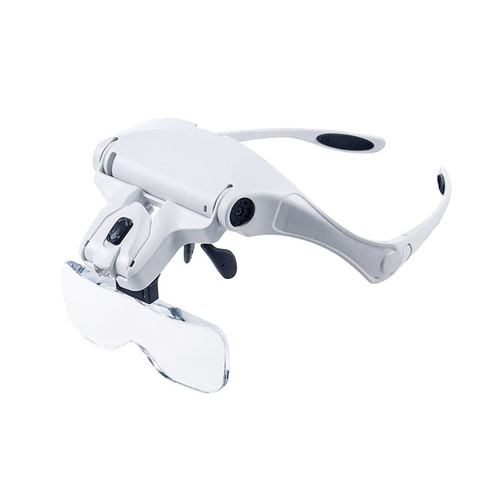 Head Mount Magnifier with LED s Magnifying Headband Glasses 5 Replaceable Lenses for Reading Close Work Jewelry Loupe Watch (1.0X, 1.5X, 2.0X, 2.5X, 3.5X)