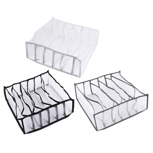 Zerodeko 3Pcs Boxes underwear storage box clothes drawers Drawer Dividers storage bags for clothes Bra Divider clothes storage bag Closet Dividers closet drawers Organizer lattice nylon