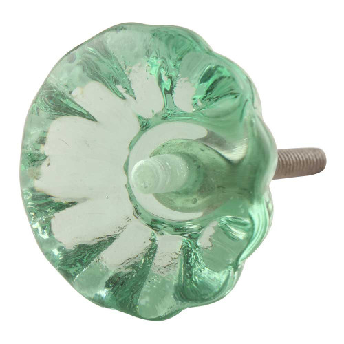 Indian Shelf 2 Pack Contemporary Cabinet Pulls|Flower Cabinet Knobs|Vintage Knobs for Cabinets & Drawers Mint|Knobs for Dresser Drawers Vintage Glass|Dresser Knob|Fancy Drawer Pulls & Knobs