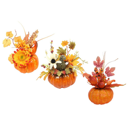Garneck 3pcs Foam Pumpkin Ornament Mini Fake Pumpkins Harvest Pumpkin Photo Ornament Lifelike Pumpkins Fall Harvest Decoration Fall Bowl Filler Halloween Pumpkin Prop Artificial Table PVC