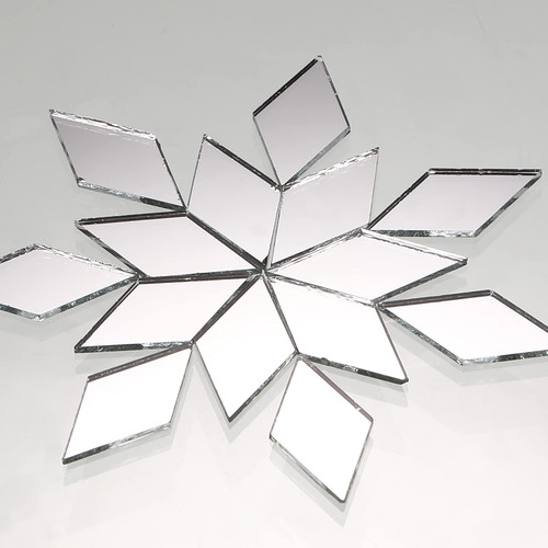 500 Pieces Diamond Shape Mirror Mosaic Tile Mini Glass Mosaic Tile Small Rhombus Mirror Craft Diamond Mosaic DIY Tile for Art and Craft Wall Door Home Decorations Making Supplies