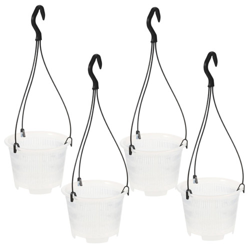 KONTONTY 4 Sets Flowerpot Hanging Planter Basket Wall Orchid Pot Nursery Branch Pot Orchid Plant Container Seedling Nursery Pot Gardening Nursery Pot Thicken Plastic Hanging Basket