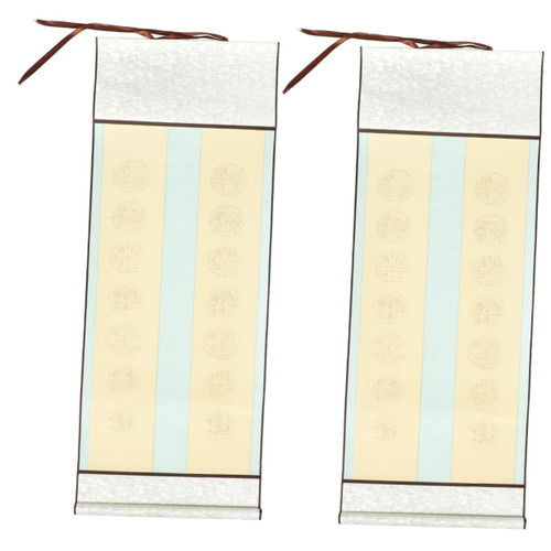 EXCEART 2pcs Blank Scroll Blank Painting Scrolls Blank Wall Scrolls Blank Calligraphy Scroll Chinese Xuan Paper Scrolls Japanese Scroll Blank Drawing Picture Scroll Rice Paper Half-Baked