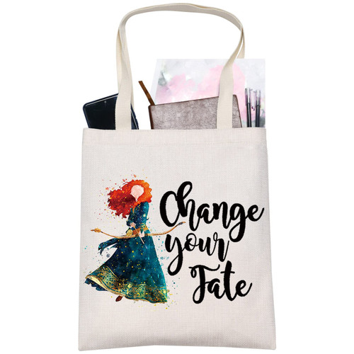 LEVLO Merida Brave Cosmetic Make Up Bag Merida Fans Gift Chase Your Fate Merida Makeup Zipper Pouch Bag (Chase Fate Tote)