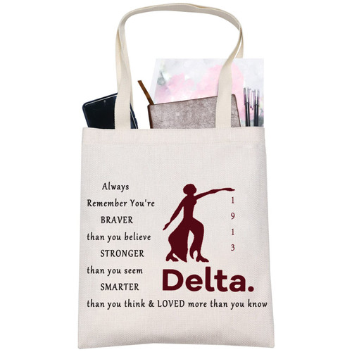 LEVLO Sorority Cosmetic Make up Bag DST Sorority Inspired Gifts You Are Braver Stronger Smarter Than You Think Makeup Zipper Pouch Bag (DST Tote) LEVLO Sorority Cosmetic Make up Bag DST Sorority Inspired Gifts You Are Braver Stronger Smarter Than You Think Makeup Zipper Pouch Bag (DST Tote)