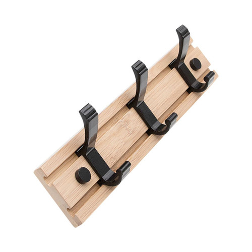 VOSAREA 1 Set Clothes Hook Hanger Row Hook Entryway Coat Coat Hanger Wall Hooks for Coats Hanger Hooks Removable Wall Hook Rack Hat Hanger Rack Bathroom Towel Key Bamboo