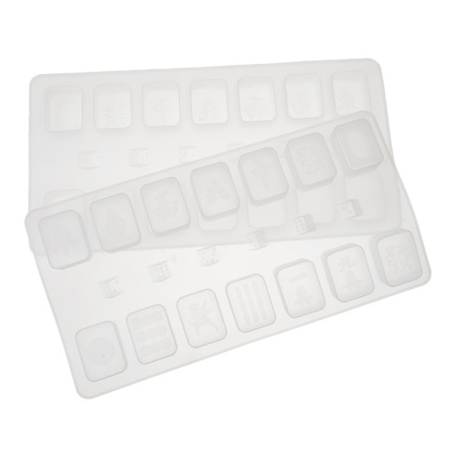 2Pcs Silicone Mahjong Mold mahjong ice cube molds epoxy resin silicone molds DIY Mahjong silicone molds for resin Mahjong Resin mahjong candy ice cubes manual office Silica gel