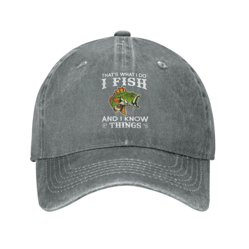 Fishing Lovers Hat That's Whats I Do I Fish and I Know Things Hat for Women Baseball Hats Trendy Hat Gray Fishing Lovers Hat That's Whats I Do I Fish and I Know Things Hat for Women Baseball Hats Trendy Hat Gray