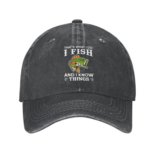 That's Whats I Do I Fish and I Know Things Hat for Women Baseball Hat Trendy Cap Black That's Whats I Do I Fish and I Know Things Hat for Women Baseball Hat Trendy Cap Black