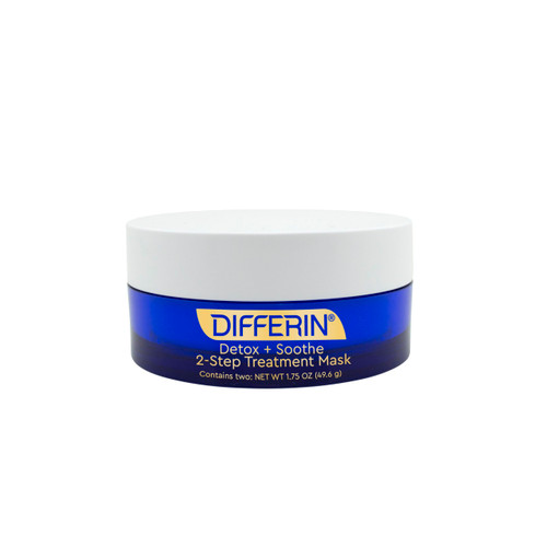 Differin Clay Face Mask, Detox and Soothe 2 Step Treatment Clay Mask by the makers of Differin Gel, Gentle Skin Care for Acne Prone Sensitive Skin, 1.75 oz