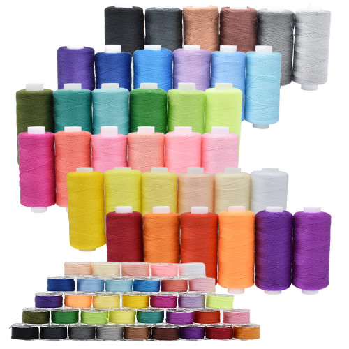 72Pcs Bobbins Sewing Threads Kit, 36 Colors 400 Yards per Polyester Thread Spools Prewound Bobbin with Case for Hand Machine Sewing, Emergency and Travel, DIY and Home