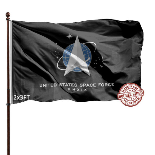 US Space Force Flag 2x3 Double Sided- Heavy Duty 3 Ply 210D- Space Force Military Flags 2x3 Outdoor - With Canvas Header & 2 Brass Grommets-