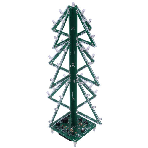 MiOYOOW 3D RGB Christmas Tree Led DIY Kits, Music Flashing Christmas Tree LED Circuit Electronic Assemble Funny Kits with 37 LED for Welding Practice