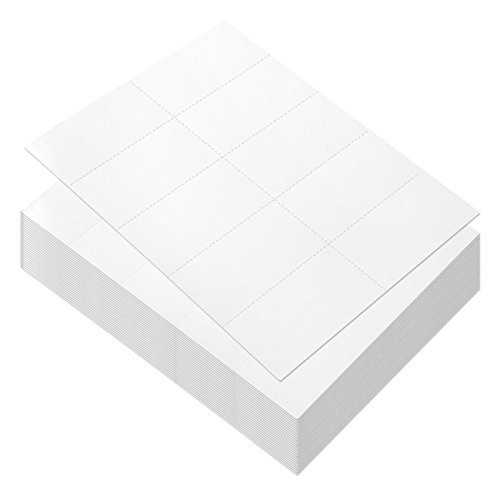 100 Sheets Blank Perforated Paper - White Card Stock for Inkjet and Laser Printers, 1000-4.25 x 2.2 Inch Pieces Printable Perforated Paper in Total