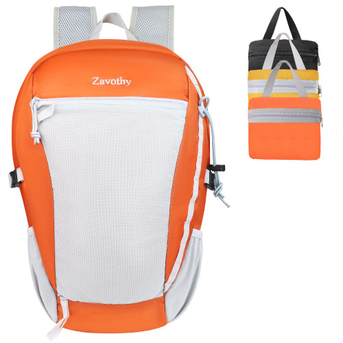 Zavothy 30L Ultra Lightweight Small Backpack for Men Packable Daypack for Travel Water Resistant Daypack for Women(Orange)