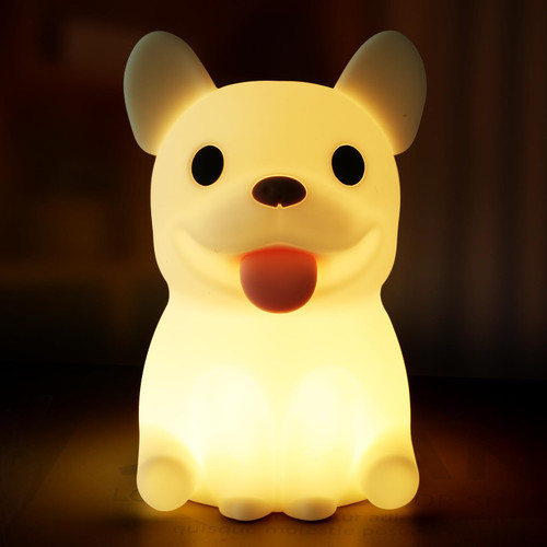 Daixinde Puppy Dog Lamp, Soft Silicone Dog Night Light, Rechargeable Dimmable Kids Nightlight, Bedside Lamp Nursery Nightlight with 20 Minutes Timer and Touch-Sensitive for Bedrooms, Living Room
