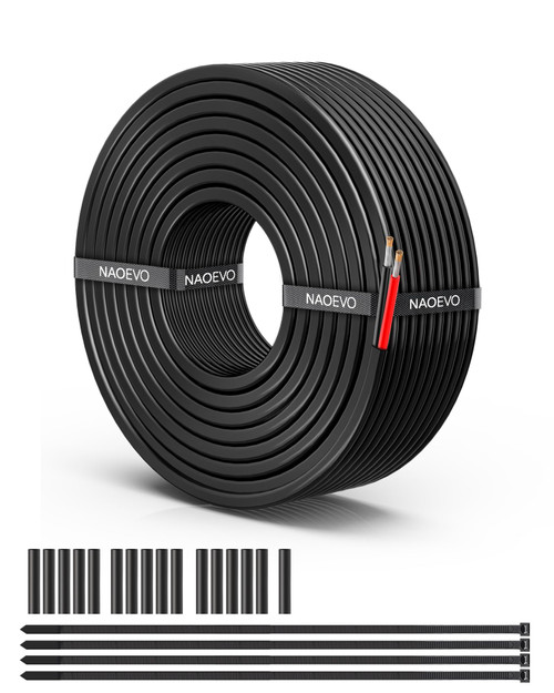 18 Gauge Wire 2 Conductor Electrical Wire, 18 AWG Wire Stranded PVC Cord, 12V Low Voltage/Tinned Copper/Flexible/18/2 Wire for Automotive Wire LED Strips Lamp Lighting Marine (30FT-9.1M)