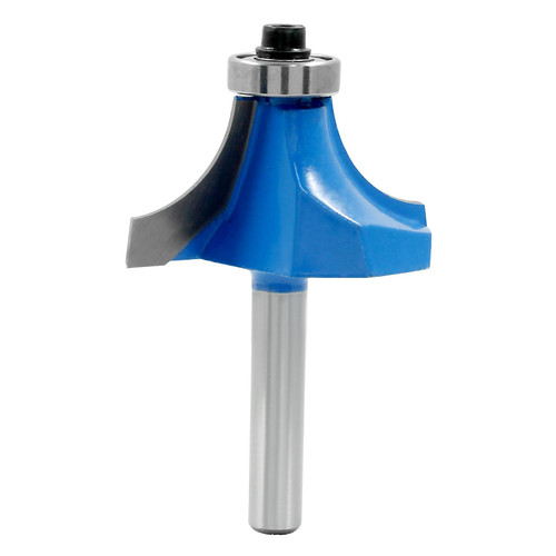 LDEXIN 1" Radius Roundover Router Bit with 1/4" Shank, Roundover Edging Router Bit Corner Rounding Edge Forming Bit for Woodworking Edge Processing, Blue
