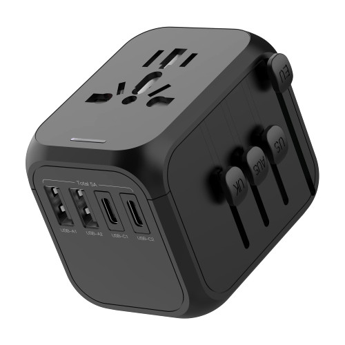 Universal Travel Adapter, International Plug Adapter, 2 USB-C 2 USB-A Ports (5A) Power Adaptor Travel Worldwide, All-in-one Travel Charger Outlet Converter for Europe UK EU AUS (Type C/G/A/I) Universal Travel Adapter, International Plug Adapter, 2 USB-C 2 USB-A Ports (5A) Power Adaptor Travel Worldwide, All-in-one Travel Charger Outlet Converter for Europe UK EU AUS (Type C/G/A/I)