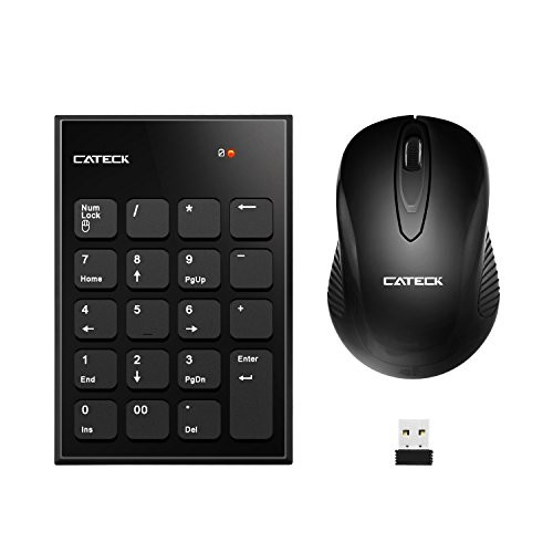 Numeric Keypad & Mouse Combo, Cateck 2.4G Wireless Mini USB Number Pad Keyboard and Mouse combo with USB receiver for Laptop Desktop PC Notebook- Just One USB receiver