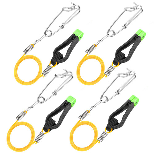 TSV 4PCS Power Grip Line Release Clips, 17 Inch Leader with Snap Release Clip for Planer Board, Downrigger Release Clip Snap Weight Release Clips for Downrigger Trolling Kite Offshore Fishing