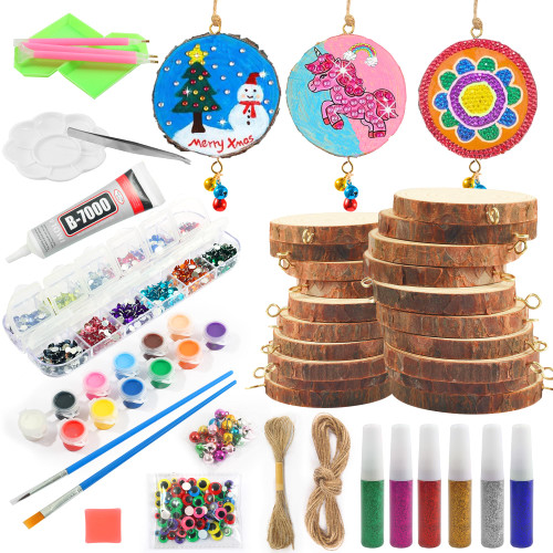 Kids Wooden Painting Kit & Christmas Decorations Crafts Gifts for Boys Girls Ages -Xmas Wood Slice Craft Activities Kits - Creative Art Toys for 5, 6, 7, 8, 9, 10, 11 & 12 Year Old Kids Kids Wooden Painting Kit & Christmas Decorations Crafts Gifts for Boys Girls Ages -Xmas Wood Slice Craft Activities Kits - Creative Art Toys for 5, 6, 7, 8, 9, 10, 11 & 12 Year Old Kids