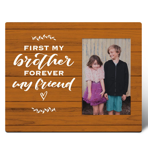 Muktoujaumai Brother Picture Frame Gifts from Sister Brother, First My Brother Forever My Friend, Birthday Christmas Thanksgiving Graduation Gifts for Brother, Brother Gifts for Christmas Muktoujaumai Brother Picture Frame Gifts from Sister Brother, First My Brother Forever My Friend, Birthday Christmas Thanksgiving Graduation Gifts for Brother, Brother Gifts for Christmas