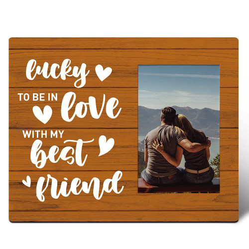 Muktoujaumai Romantic Anniversary Picture Frame Gifts, in Love with Best Friend, Anniversary Engagement Wedding Gifts for Couples Wife Husband, Valentine's Day Gifts for Her Him Girlfriend Boyfriend