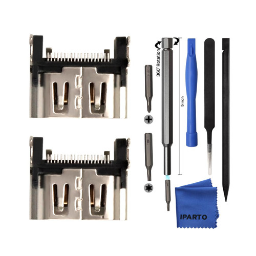 iParto 2 Pack Replacement HDMI Port for PS4 Slim / PS4 PRO Display Socket Interface Jack Connector Repair Kit