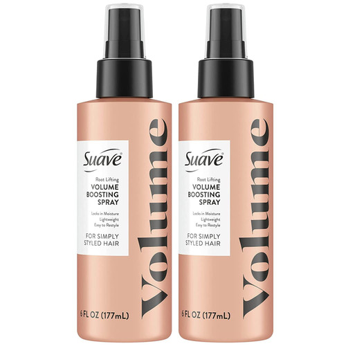 Suave Simply Styled Volume Spray - Root Lifter Hair Products, Root Booster for Hair Volume, Weightless Hair Root Lifter Volumizer Spray, 6 Oz Ea (Pack of 2)