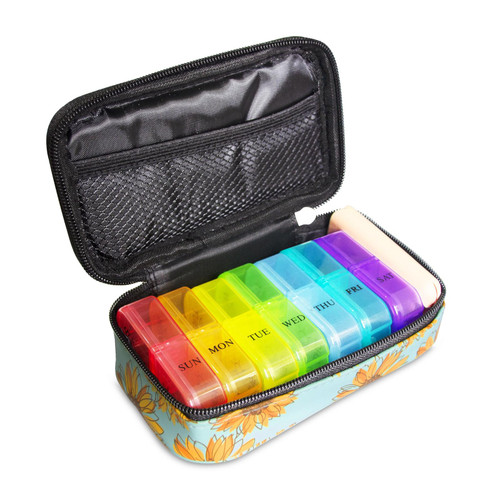 Weekly Pill Organizer 2 Times a Day, Large Travel Pill Box Organizer 7 Days 2 Times a Day AM PM Vitamin Organizer Daily Pill Case Container Medicine Supplement Lids Fish Oils for Morning and Night