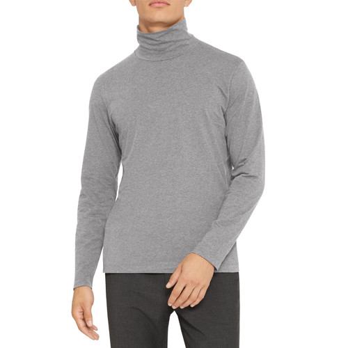 Lexiart Men's Fashion Mock Turtleneck T-Shirts Basic Tops Pullover Lightweight Casual Long Sleeve Undershirt Grey