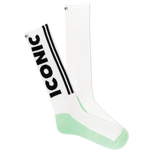 K. Bell Women's K.B Athletic Icon Compression Knee High Sock 1 Pair, White, Women's Shoe Size: 9-11