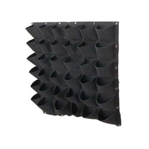 Eioflia Wall Planting Bags,36Pocket Wall Hanging Planter Planting Grow Bags Outdoor Indoor Gardening Vertical Greening Flower Container Black Plant Pouch, Wall Plant Bag Pockets Planting Bags