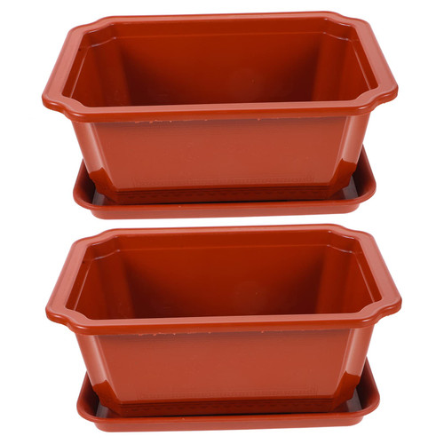 BESTOYARD 2pcs Flowerpot Practical Bonsai Pot Garden Flower Pot Garden Plant Pot Bonsai Training Pots Large Bonsai Pot Decorative Flower Pots Planter Pot Office Extra Large Decorate Plastic