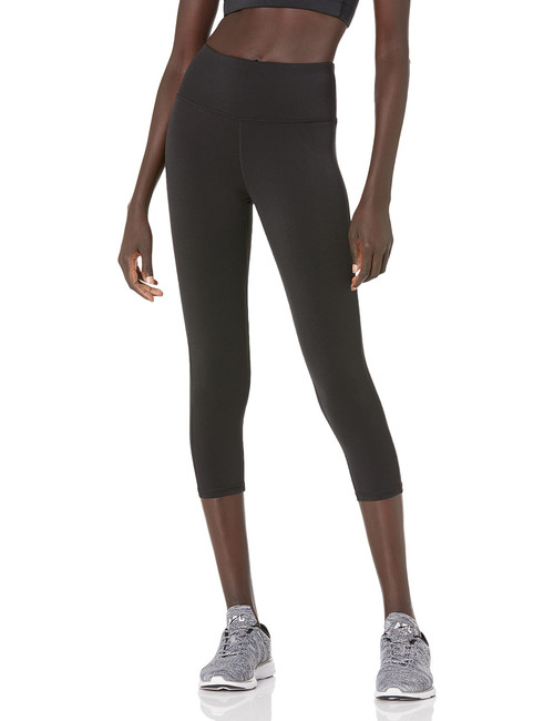 Amazon Essentials Women's Performance Mid-Rise Capri Active Legging, Black, Medium