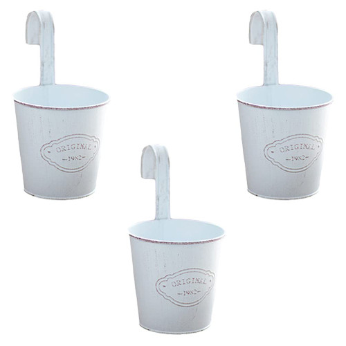 Happyyami 3pcs Hook Flower Pot Iron Flower Pot Hanging Flower Bucket Balcony Planters Metal Hanging Flower vase Hanging Plant Pot Railing planters Fence Indoor Flower Pot Basket White Happyyami 3pcs Hook Flower Pot Iron Flower Pot Hanging Flower Bucket Balcony Planters Metal Hanging Flower vase Hanging Plant Pot Railing planters Fence Indoor Flower Pot Basket White