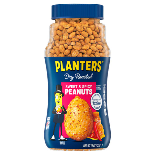 PLANTERS Sweet and Spicy Dry Roasted Peanuts, 16 oz. (6-Pack)