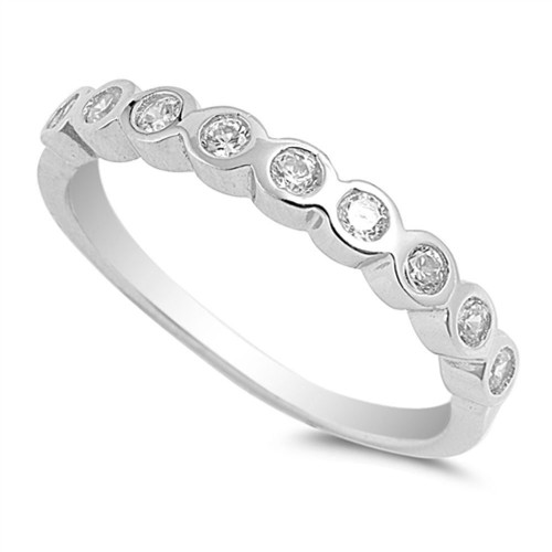 Clear CZ Wholesale Stackable Ring New .925 Sterling Silver Band Size 9