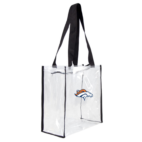 Littlearth unisex-adult NFL Denver Broncos Clear Square Stadium Tote, Clear, 11.5" x 5.5" x 11.5"