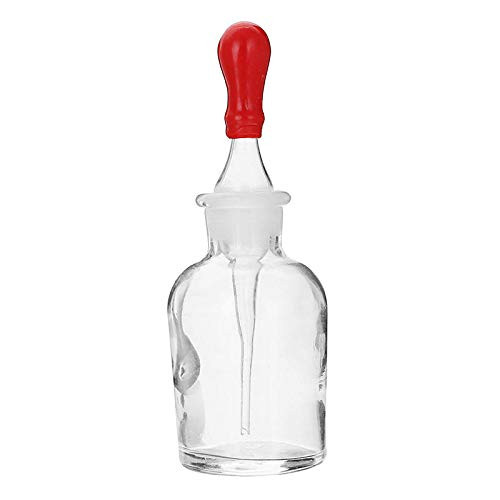 YUTOOL Lab Clear Glass Dropper Bottle,Clear Glass Dropper Dropping Reagent Storage Bottle Lab Glassware w/Ground Glass Pipette 30-125mL (30ml)