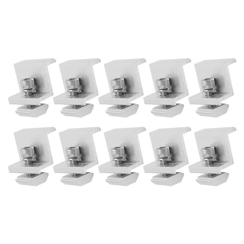 NestNiche 10Pcs Solar Mount Z Bracket, Aluminum Solar Panel Mount Clamps, PV Panel Rail End Grounding Clamps(30 to 45mm)(45mm)