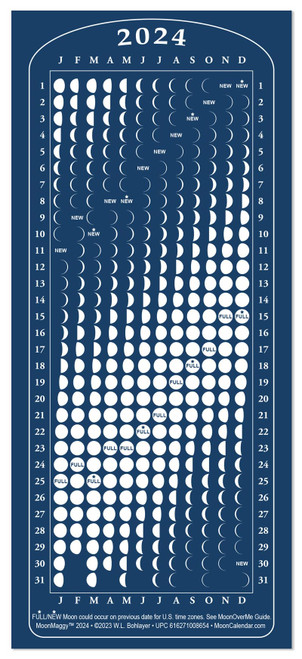 Moon Calendar 2024, MoonMaggy - Magnetic Calendars plus Moon Over Me Almanac Information Cards