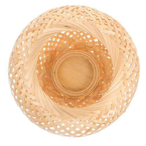 DOITOOL Bamboo Woven Lampshade Wicker Lamp Shades Chinese Style Lamp Cover Wicker Light Shade Rustic Woven Lampshade Rope Lampshade Woven Grass Lamp Shades Rattan Lamp Hotel Light Manual